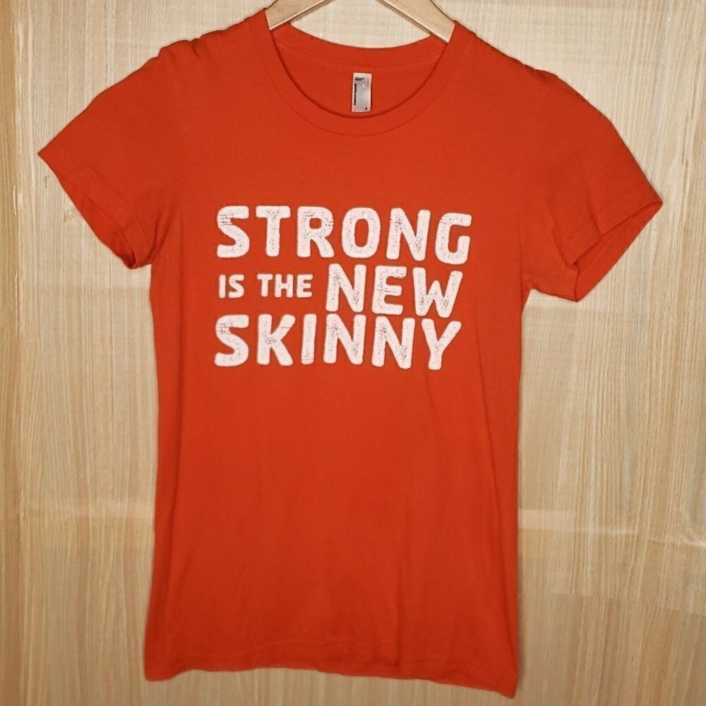 American Apparel Womens Orange Strong Is New Skinny Top Small